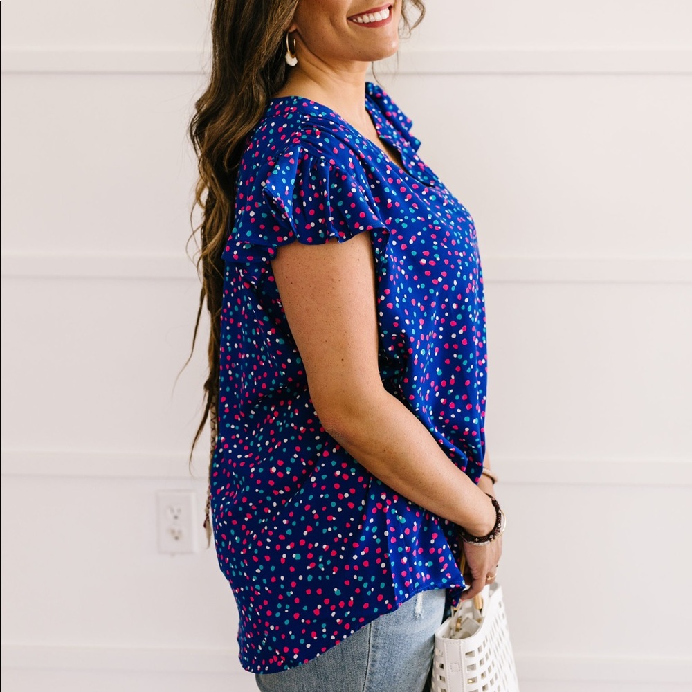 True Blue & Confetti Blouse - Picture 9 of 10